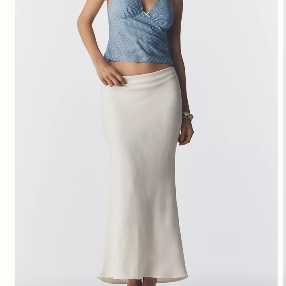 NWT Anthroplogie The Tilda Maxi Slip Skirt: Linen Edition